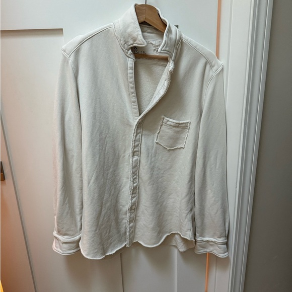 Frank & Eileen NWOT Eileen Sweatshirt Button Up Triple Fleece Ivory med